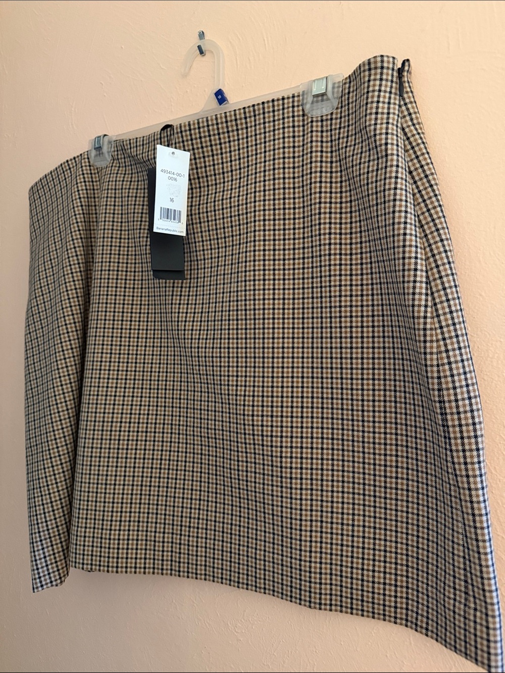 Banana Republic Plaid Mini Skirt - Tan & Black